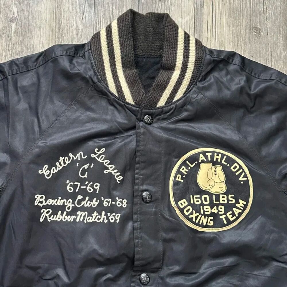 Polo Ralph Lauren Reversible Bomber Jacket Chain Stitched New York Boxing Club M - Picture 3 of 9